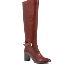 Giovana Leather Knee-High Boots - Brown