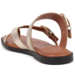 Glint Leather Toe Post Sandals - Gold