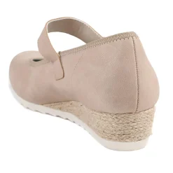 Grippy Adjustable Fasten Mary Janes - Beige