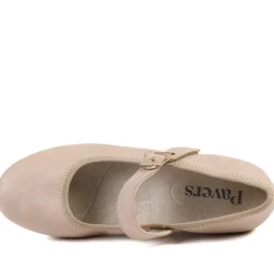 Grippy Adjustable Fasten Mary Janes - Beige