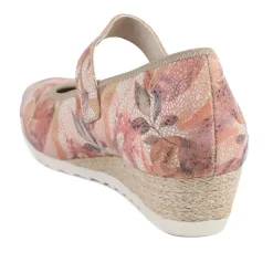 Grippy Adjustable Fasten Mary Janes - Pink Floral