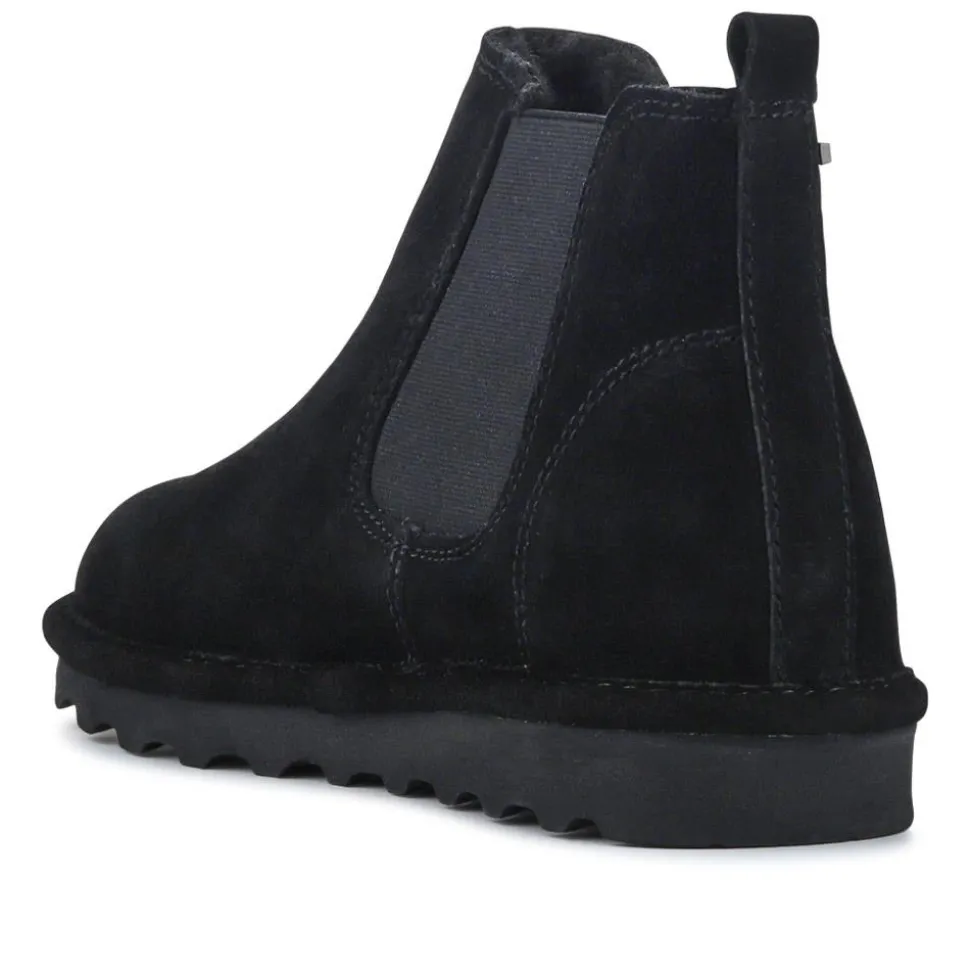 Grippy-Soled Elastic Ankle Boots - Black