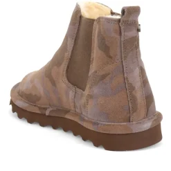 Grippy-Soled Elastic Ankle Boots - Khaki