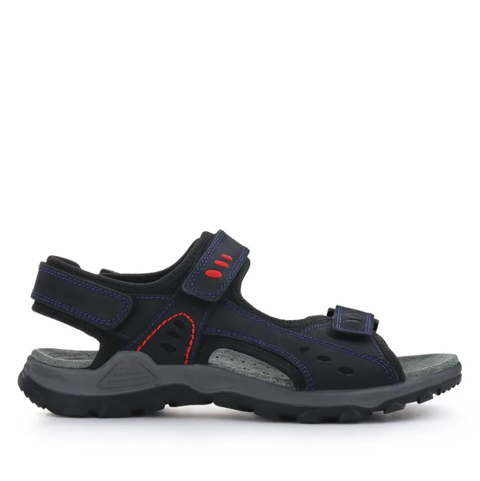 Grip-Soled Touch-Fasten Sandals - Navy