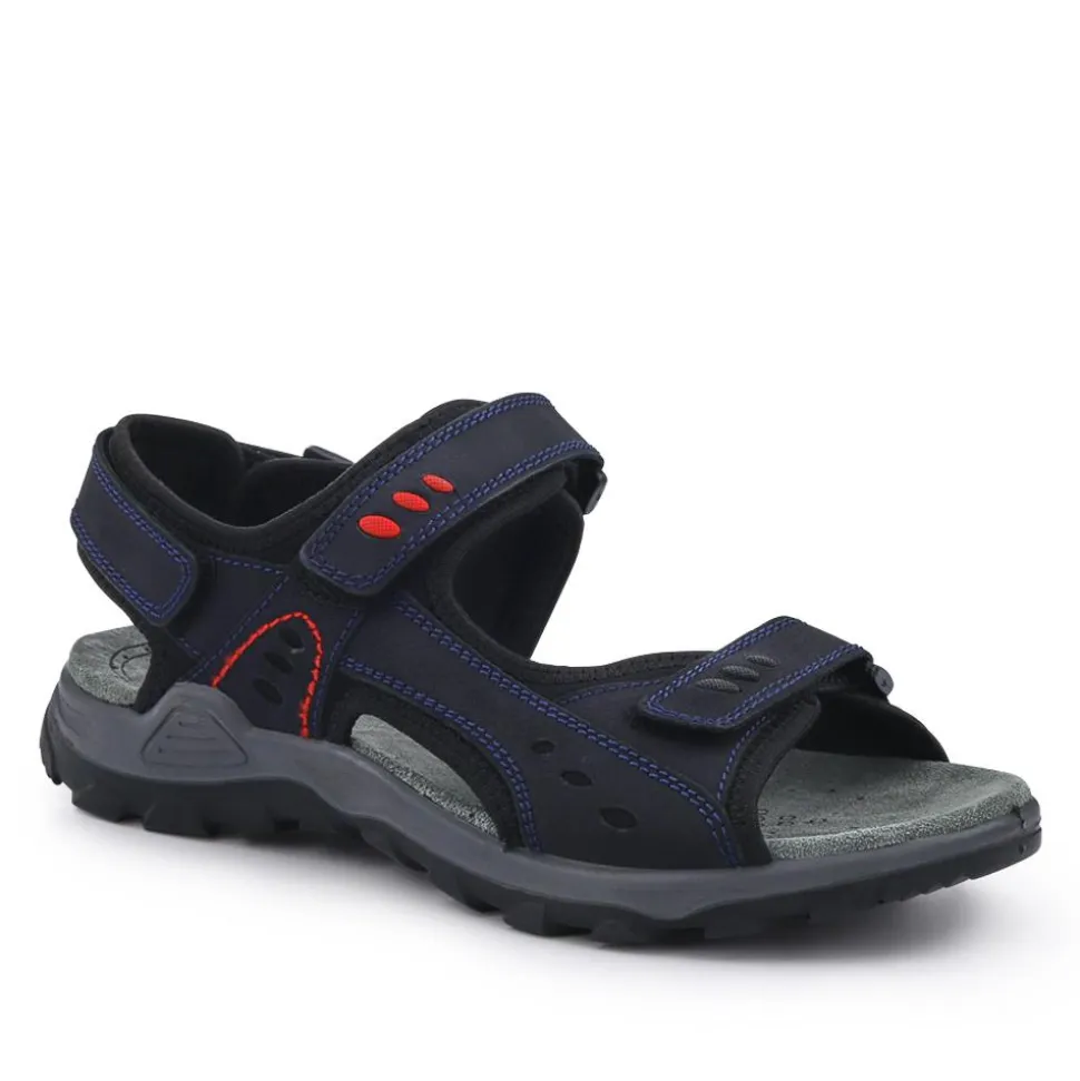 Grip-Soled Touch-Fasten Sandals - Navy