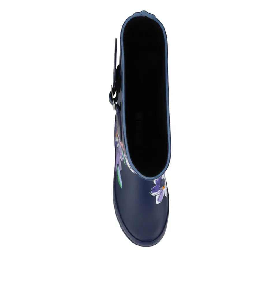 Grip Sole Rubber Wellies - Navy Floral