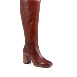 Guia Block Heeled Knee High Boots - Brown