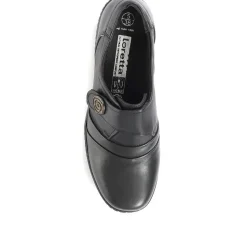 Handmade Leather Shoe with One Touch Strap - Black
