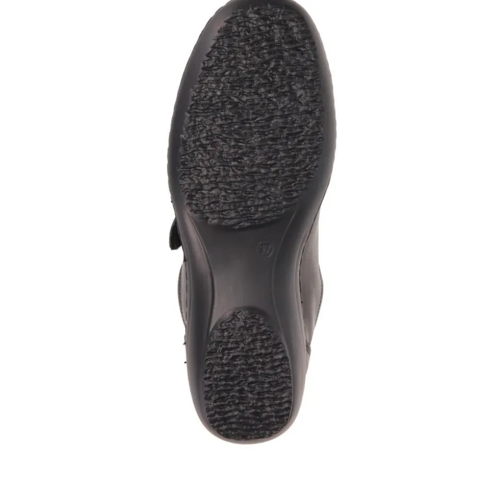 Handmade Leather Shoe with One Touch Strap - Black