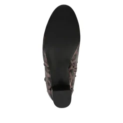 Heeled Buckle Detail Ankle Boots - Brown Leopard