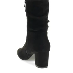 Heeled Calf Boots - Black