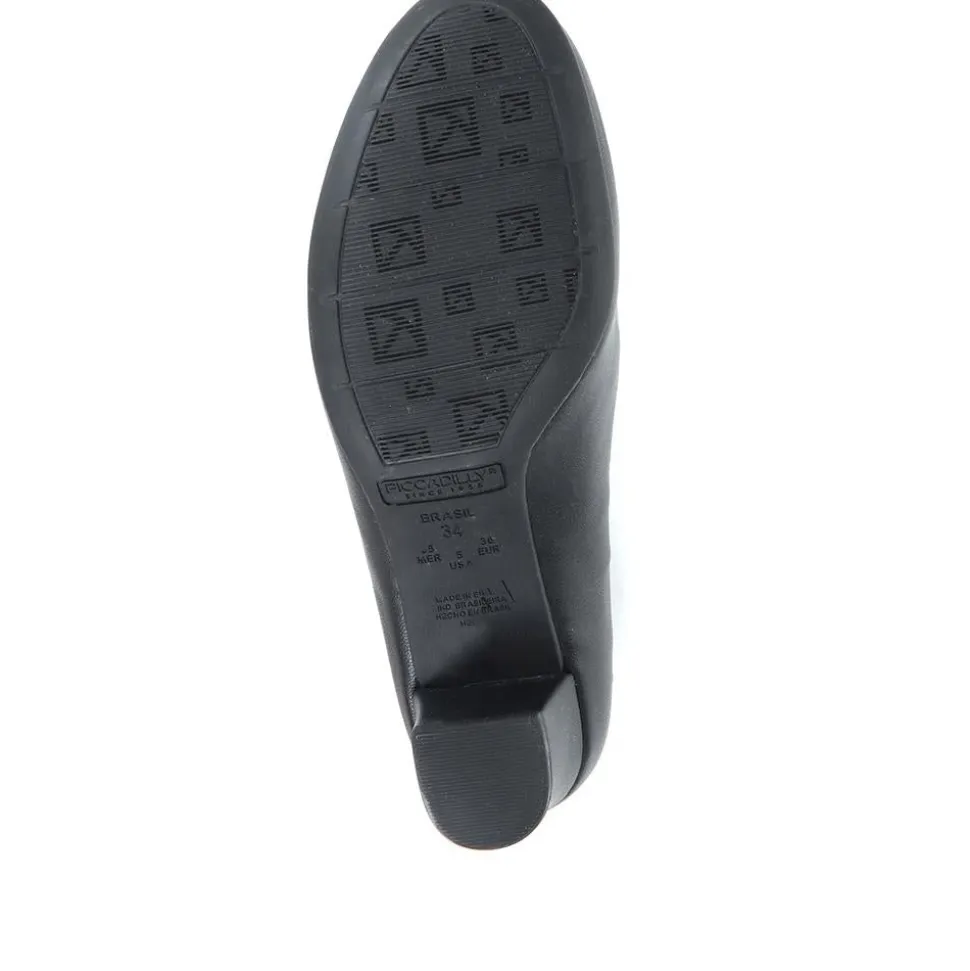 Heeled Court Shoes - Black
