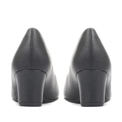 Heeled Court Shoes - Black