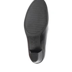 Heeled Court Shoes - Black Patent