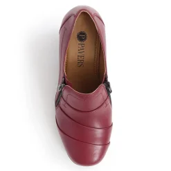 Heeled Court Shoes - Burgundy