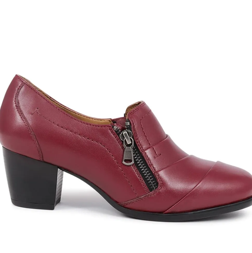 Heeled Court Shoes - Burgundy