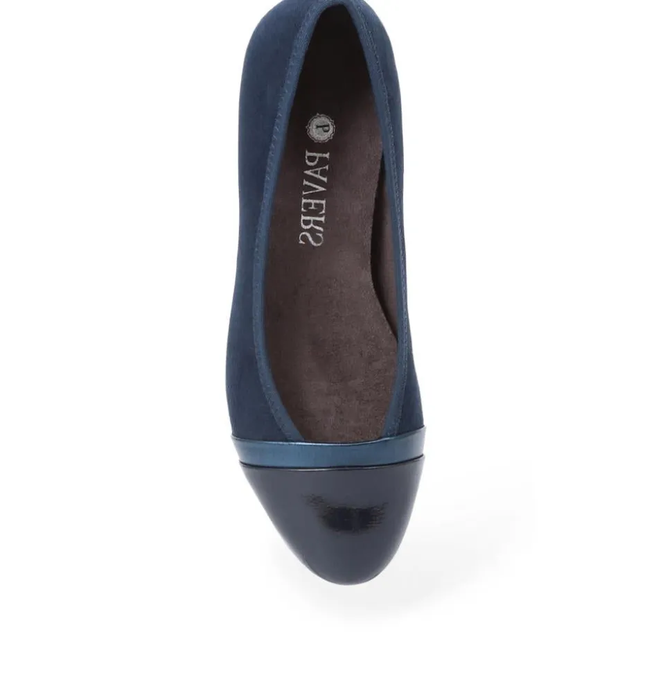 Heeled Court Shoes - Navy