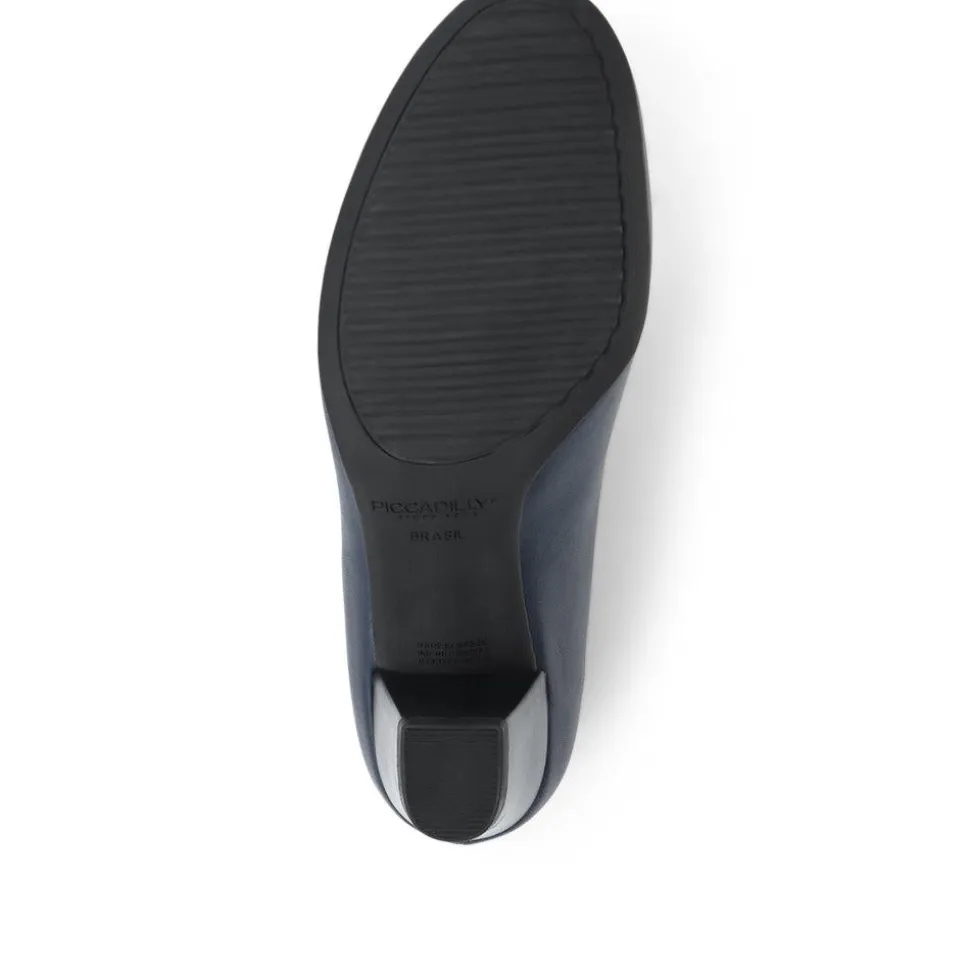 Heeled Court Shoes - Navy