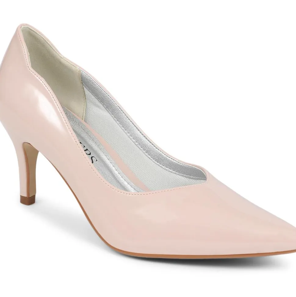 Heeled Court Shoes - Nude