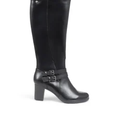 Heeled Knee-High Boots - Black