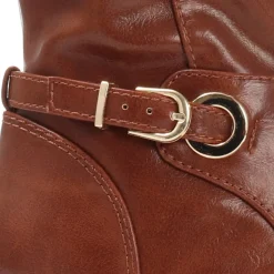 Heeled Knee High Boots - Tan