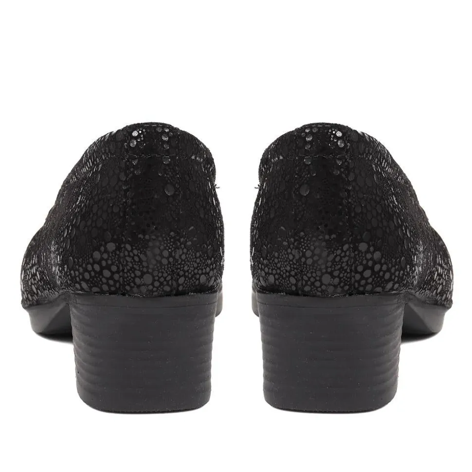 Heeled Leather Loafers - Black