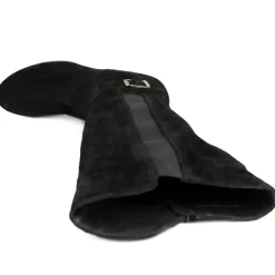 Heeled Long Boots - Black Suede