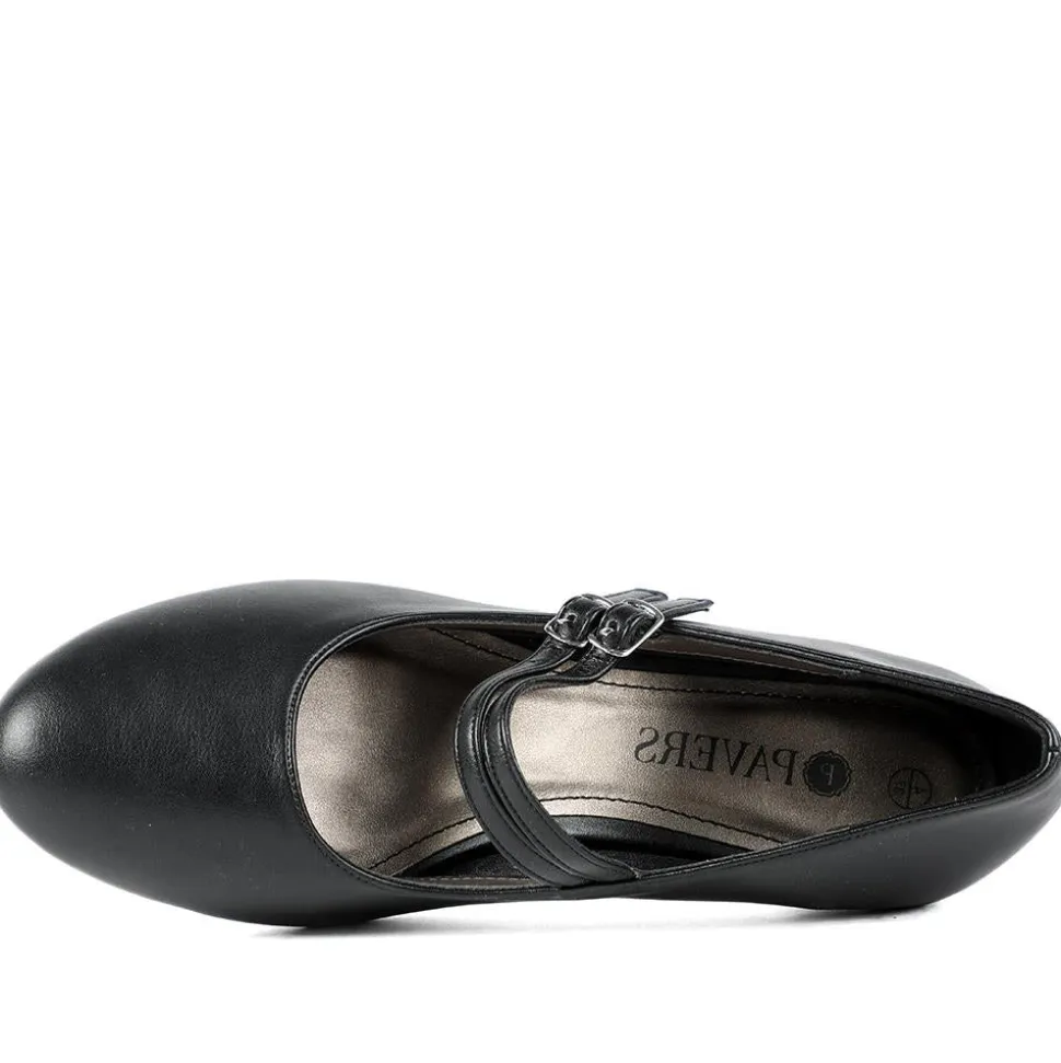 Heeled Mary Janes - Black