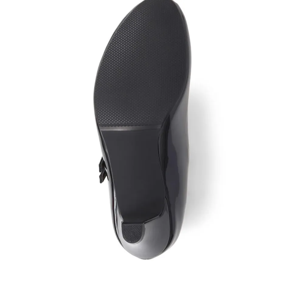 Heeled Mary Janes - Black Patent