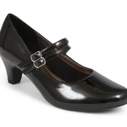 Heeled Mary Janes - Black Patent