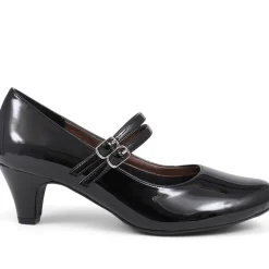 Heeled Mary Janes - Black Patent
