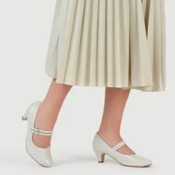 Heeled Mary Janes - Cream