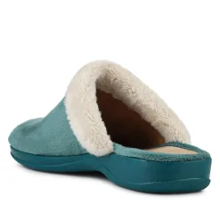 Heeled Mule Slippers - Teal