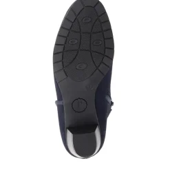 Heeled Short Ankle Boots - Navy