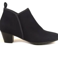 Heeled Short Ankle Boots - Navy