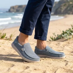 HeyDude Mikka Braided Textile Loafers - Navy