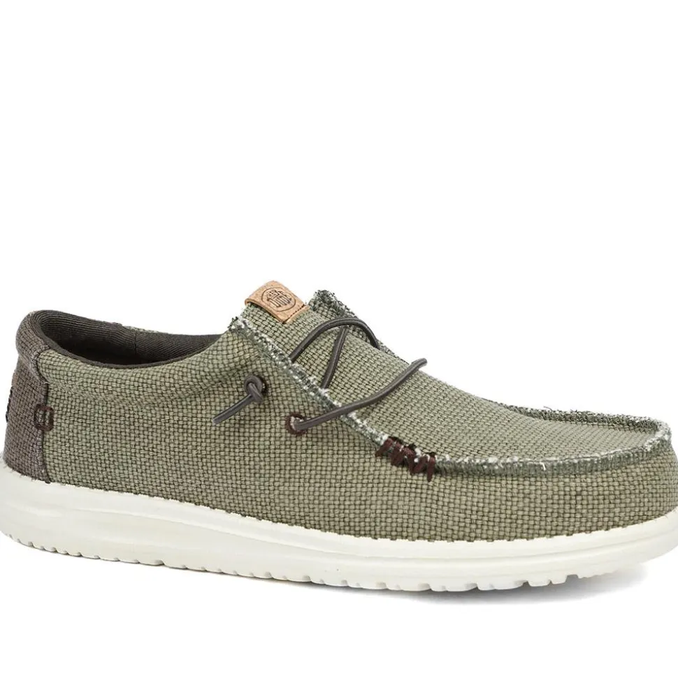 HeyDude Mikka Braided Textile Loafers - Olive