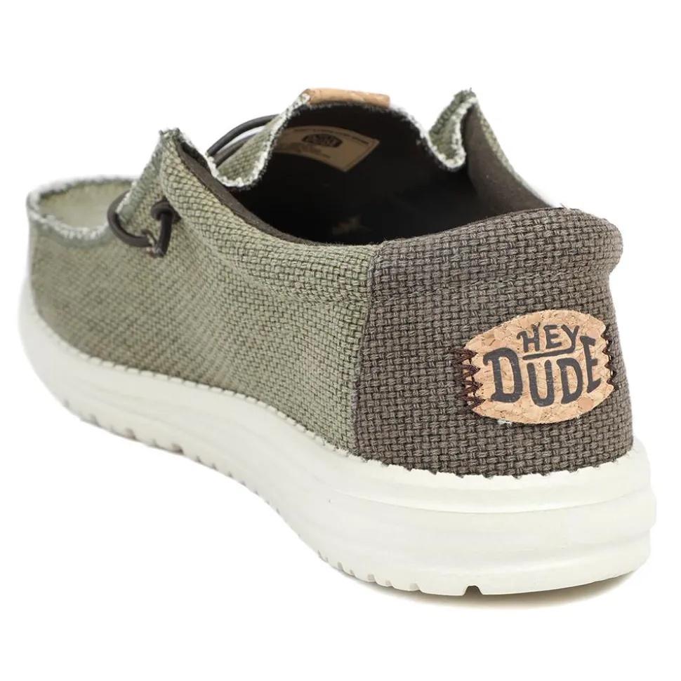HeyDude Mikka Braided Textile Loafers - Olive