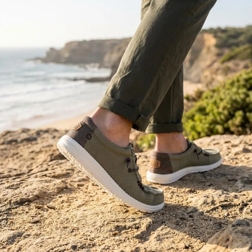 HeyDude Mikka Braided Textile Loafers - Olive