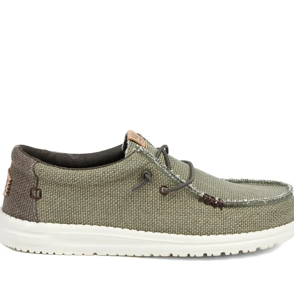 HeyDude Mikka Braided Textile Loafers - Olive