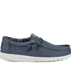 HeyDude Wally Stretch Canvas Shoes - Navy