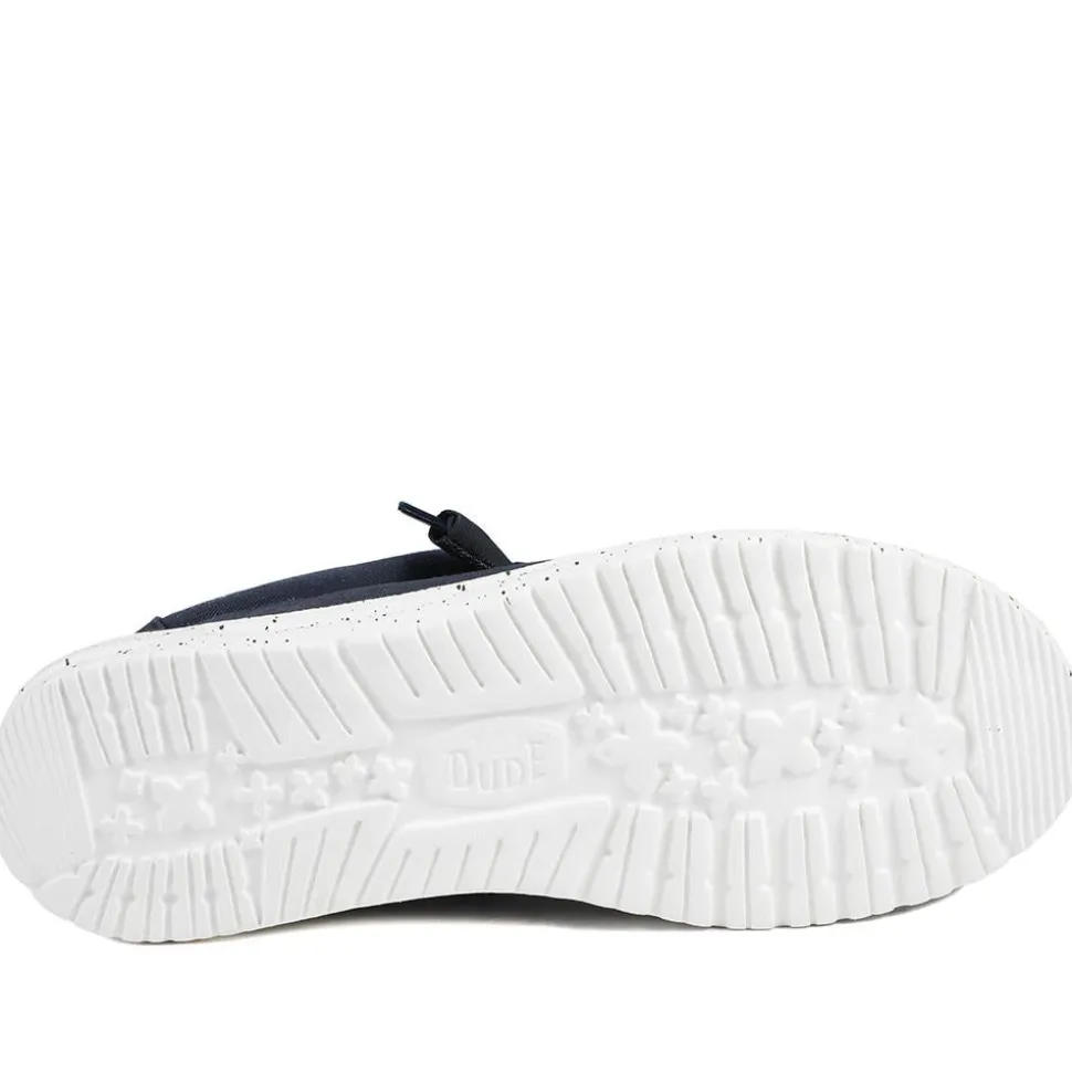 HeyDude Wally Stretch Canvas Shoes - Navy