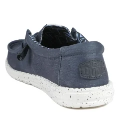HeyDude Wally Stretch Canvas Shoes - Navy