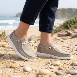 HeyDude Wendy Stretch Mesh Shoes - Beige