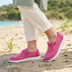 HeyDude Wendy Stretch Sox Shoes - Fuschia