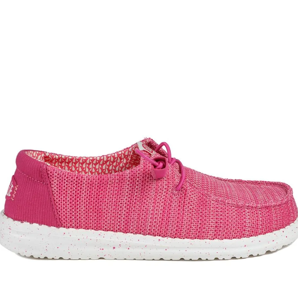 HeyDude Wendy Stretch Sox Shoes - Fuschia