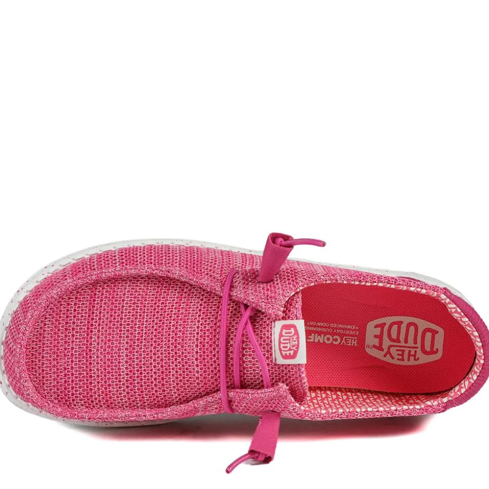 HeyDude Wendy Stretch Sox Shoes - Fuschia