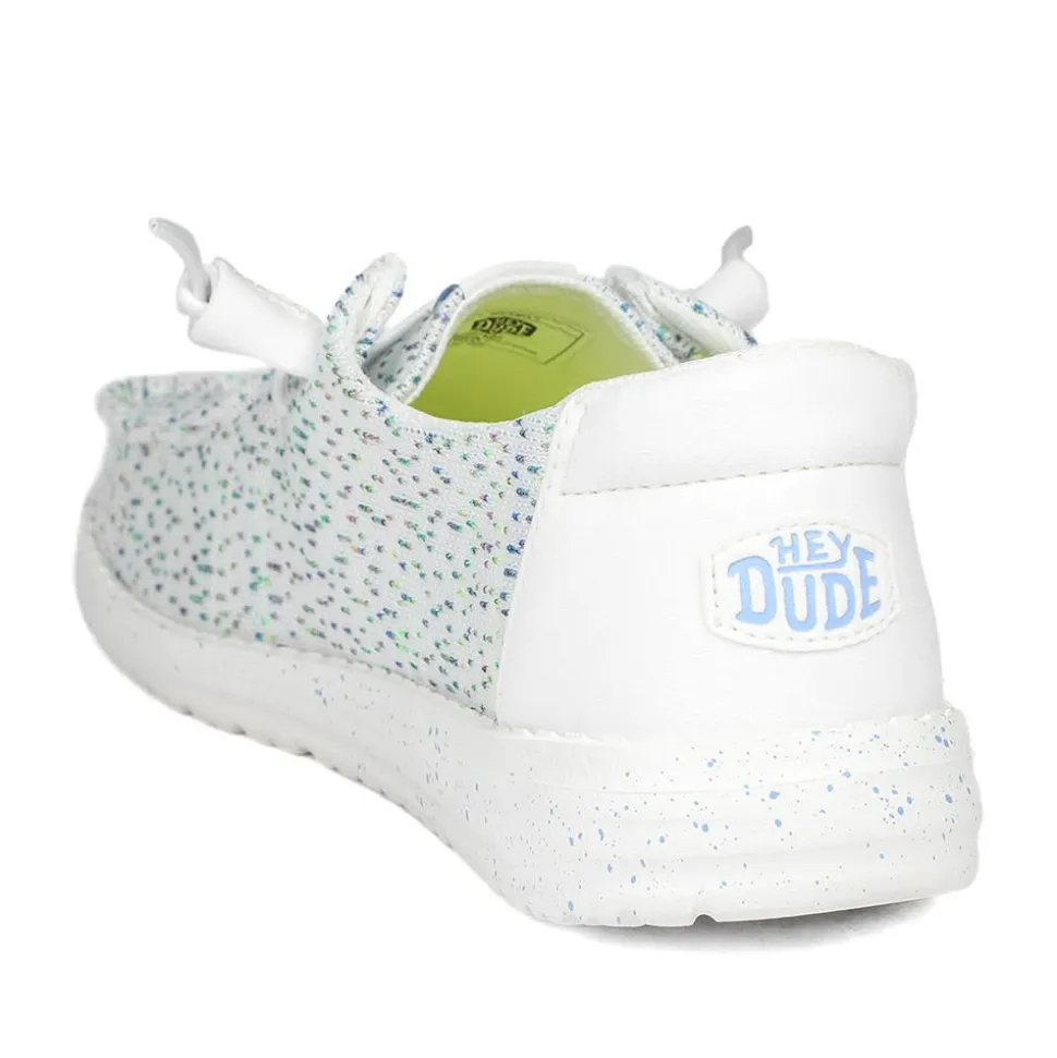 HeyDude Wendy Stretch Speckle Shoes - White Multi