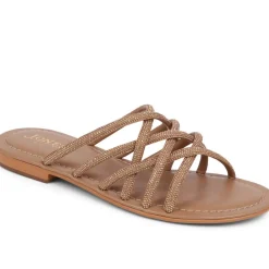 Hira Jewelled Leather Sandals - Tan