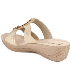 Inblu Beaded Slip On Sandals - Beige
